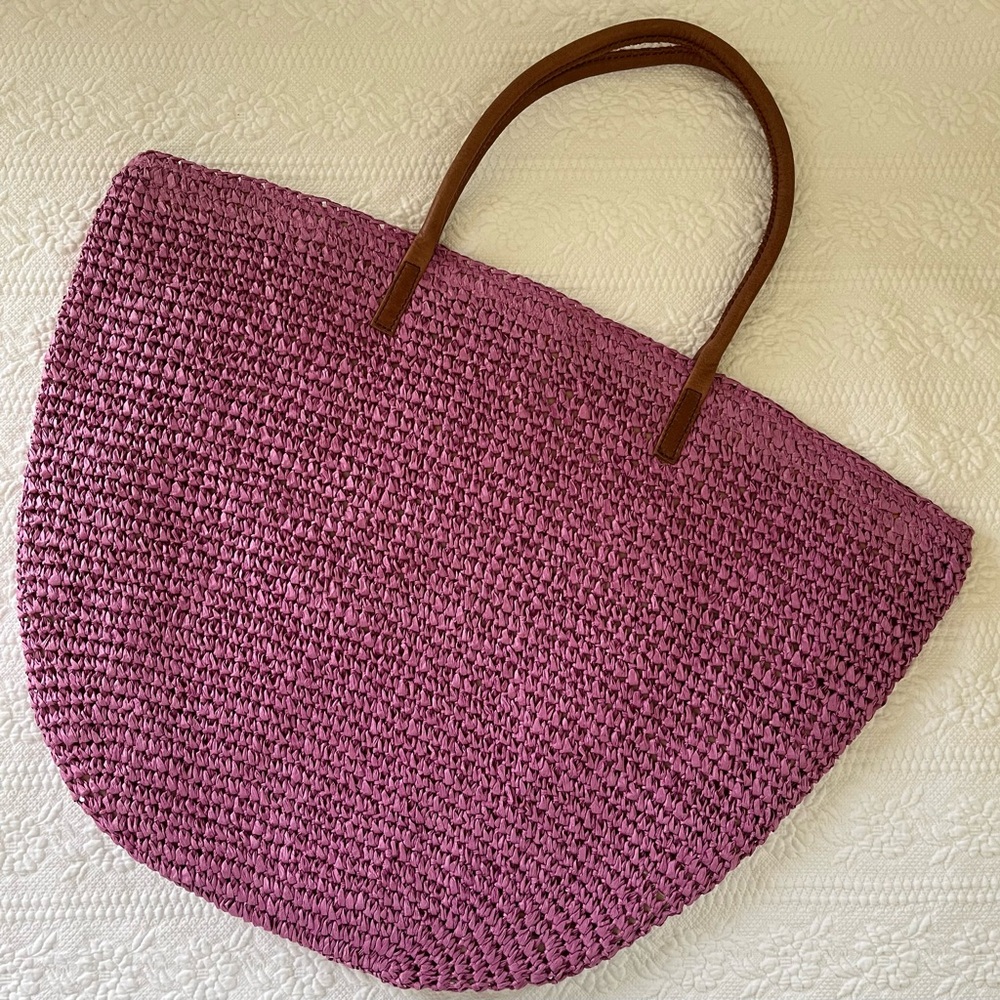 Buji Baja Straw Bag, Purple NWOT